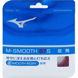 【MIZUNO】M-SMOOTH 67S 兼具打感及高回彈擊球聲音響亮日製羽拍線(0.67mm)
